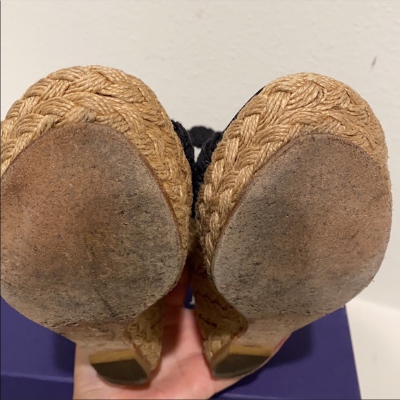 Stuart Weitzman Alex Nero Crochet Wedges - 7 - Picture 11 of 14